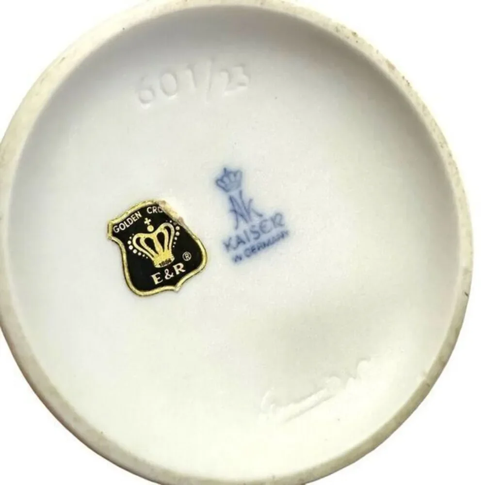AK Kaiser Original 1970s OP Art Biscuit Porcelain‎ Vase Germany Art Deco MINT